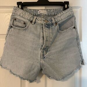 Zara Faded Blue Jean Shorts